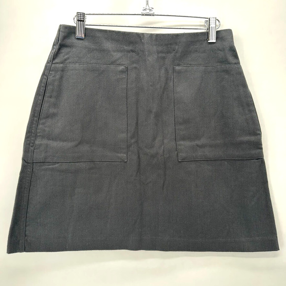 NWT KOTN Flannel Mini Skirt Womens‎ 6 Charcoal Grey Pockets A-line Modern Preppy - Picture 10 of 10